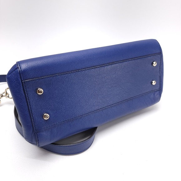 Kate Spade Irving Place Little Madine Lapis Blue Leather Tote Purse Shoulder Bag - Picture 7 of 11